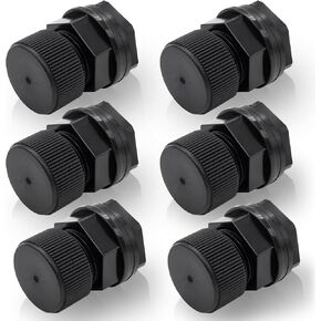 6 Packs PVC Bulkhead Fitting Garden Hose Bulkhead Fitting with Plug, Double Threaded Water Tank Connector Dual 1/2" Female NPT x 3/4" Male GHT for Aquariums, Rain Water Tanks, Ponds