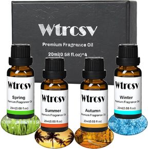 Fragrance Oils Set, Premium Essential Oil Blend Gift Set for Diffuser, Soap,Candle Making-Spring,Summer,Autumn,Winter Fragrance Oils