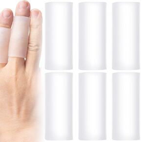 Joez Wonderful 6pcs Silicone Finger Sleeves, Gel Finger Cots Finger Covers, Silicone Finger Support Protector Finger Caps Gloves for Arthritis, Trigger Finger, Cracking, Blisters