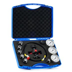 Orion Motor Tech Hydraulic Nitrogen Accumulator Charging Kit, Nitrogen Fill Kit with 3 Gauges 1300 3500 5500 psi, 6 Adapters, Gas Hose & Main Valve Body, Nitrogen Pressure Test Kit, Gas Charging Tools