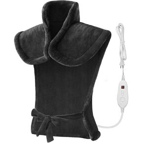 Heating Pad for Back Pain Relief, Snailax Electric Large Heating Pad for Neck and Shoulders,Cramps, Neck Warmer Weighted Wearable Back Heated Wrap, 6 Heat Settings & Auto Shut Off,Gifts(Black)