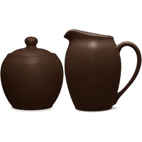 Noritake Colorwave Sugar and Creamer Set in Chocolate.,