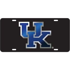 Kentucky Wildcats Black w/Blue UK Mirrored License Plate Tag