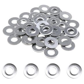 MEETOOT 100PCS 1/4 Inch 304 Stainless Steel Flat Washer Flat Washer Suitable for Electrical Appliance Automotive Marine Electrical Connection