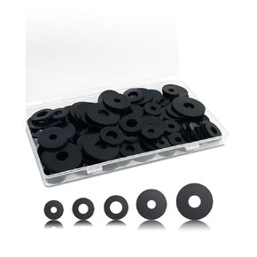 120 Pcs Flat Rubber Washers Assortment Kit, 16/18/20/25/30mm Black Washers Heavy Duty Rubber Washers, Sealing Shock absorption Rubber Washers for Bolts Faucets Screws Garden Hose Shower Head - 5 Sizes