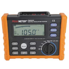 Earth Resistance Tester PM5205 Digital Megohmmeter Digital Insulation Resistance Tester Analog Display 0.01MΩ-100GΩ 2500V AC DC Voltage Meter Automatic Calculation