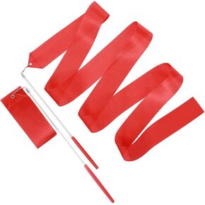 Molain 2Pcs Rhythmic Dance Ribbons Streamers, 78.8 Inch Rhythmic Gymnastics Ribbon Dancer Wand with Rod Soft Ribbon Dance Streamers for Artistic Dancing, Circus Carnival Shows, Baton Stick Twirling