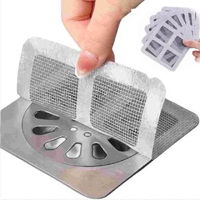 50 Pcs 4inch Disposable Shower Drain Cover Hair Catcher Shower Drain Mesh Stickers, Cover Shower Mesh,Bathroom, Laundry, Bathtub, Kitchen, Sink, for Human and pet Hair