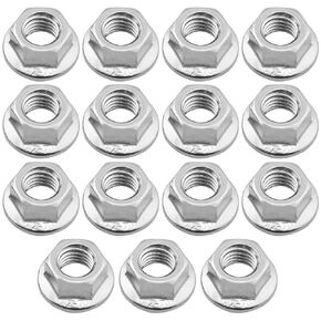 DZS ELEC 15PCS M10 Stainless Steel Flange Face Nuts 1.5MM Flat Head Teeth Anti-Slip Lock Nut Hexagon Nut Serrated Full Thread Suitable for Vibration Damping Used for Adjusting Clearance Torque