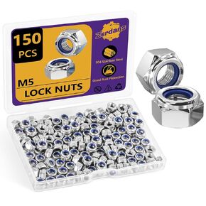 M12x1.8 Lock Nuts, 13pcs Locknuts Metric Nylon Inserted Hex Lock Nuts Self-Lock Nylon Insert, 304 Stainless Steel Nylon Insert Locknuts Hardware Lock Nuts for Bolt for RC Cars 3D Printer