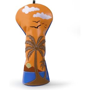Craftsman Golf Summer Coconut Tree Driver Fairway Wood Hybrid Rescue Headcovers Covers