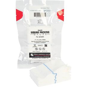 North American Rescue Wound Packing Gauze (Z-Folded) NAR Sterile Emergency Bandage for Wounds, Trauma, Bleeding Control (30-0054)