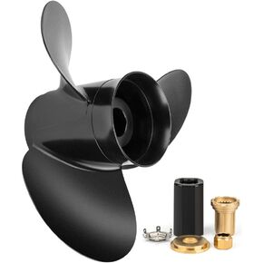 Jason Marine 14 x11 Upgrade Aluminum Outboard Propeller fit Mercury Engines 40-140HP, Ref No. 48-77338A45,15 Spline Tooth, RH(Include Hub Kits)