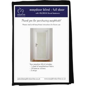 easydoor Blind for Glazed Doors, Quick fix Instant Blind, White, Half Door Standard Width