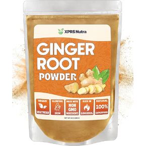 XPRS Nutra Ginger Powder - Premium Ground Ginger Root Powder with Potent Spicy Flavor - Ground Ginger Powder - Vegan Friendly Sustainably Grown Powdered Ginger (8 Ounce)