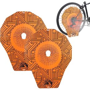 2pcs Bicycle Disc Brake Cover, Heat Resistant Wear Resistant Mountain Bike Washer Cover，Oil Stain Prevention Mountain Bike Wash Cover Road Bike Wash Cover，Orange