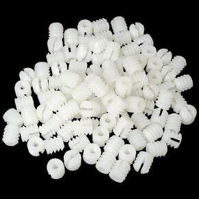 100PCS Plastic Pre-Insert Expansion Tube Screws Hinge Self Tapping Screws Cabinet Door Dowel Inserts Hinge Machine Threaded Teeth Opening 4x10mm for Dresser Wooden Sofa Mural White
