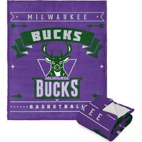 Northwest NBA Milwaukee Bucks Silk Touch Sherpa Throw Blanket, 50" x 60", Hardwood Classics
