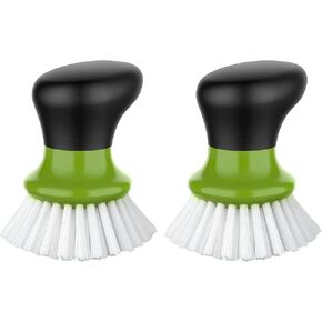 MR.SIGA Dish Scrub Brush, Palm Brush Dish Scrubber with Ergonomic Grip, Kitchen Brushes for Dishes, Gray, Pack of 2