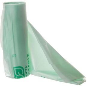 Eco-Products Compostable 13 Gallon Garbage Bags, Case of 200 Trash Bags, 8 Rolls, Plant Based PBAT & PLA, 24"x32", .88mil, Translucent Green, Renewable Resources, ASTM Compliant, BPI-Certified