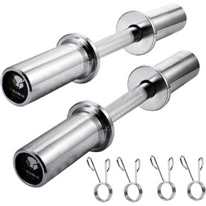 16" Olympic Dumbbell Handle Pair - Solid Adjustable Dumbbell Bars With Spring Collars 2'' Can Load(150LB/350LB), Suitable For Home Gym Exercise in Kuwait