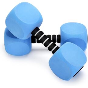 Water Dumbbells, 2PACK Aquatic Exercise Dumbbells, EVA Foam Barbells for Men Women Water Workouts
