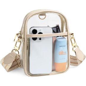 YOOLIFE Clear Bag for Stadium Events, TPU Clear Crossbody Purse Stadium Approved with Front Pocket for Concerts Sports Events