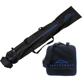 Savvycraft Padded Ski bag and Boot Bag Combo, Thick Padded Ski and Boot Bag 2-Piece Set for Protection and Easy Travel