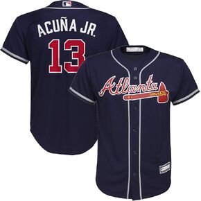 Ronald Acuna Jr. Atlanta Braves MLB Kids Youth 8-20 Navy Alternate Player Jersey