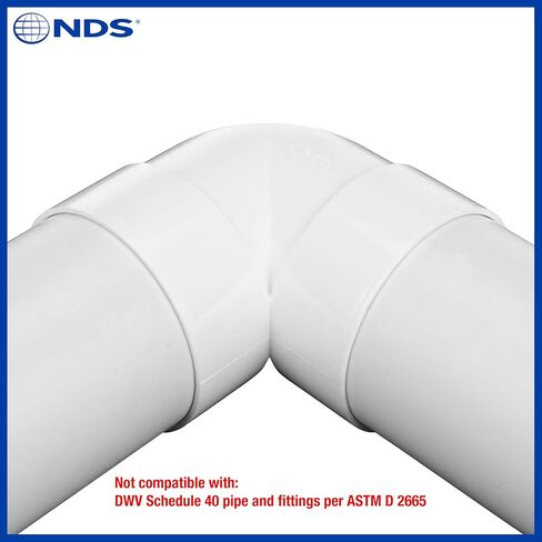 NDS 4P02 PVC كوع 90 درجة، 4 بوصة، لوصلات Hub X Hub Solvent-Weld، للاستخدام مع أنابيب الصرف الصحي والصرف الصحي مقاس 4 بوصات، أبيض in Saudi Arabia