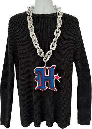 aminco Houston Texans H Logo NFL Fan Chain, Silver in Saudi Arabia