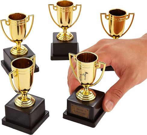 Halloween Costume Contest Trophies, 5-Pack – Customizable Party Awards with 24 Stickers with Categories & Poses - Fun Awards for Home, Work, School & Bar Costume Parties Supplies, Games & Decorations in Saudi Arabia