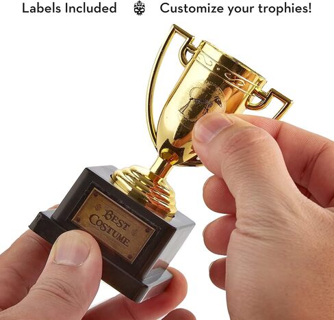 Halloween Costume Contest Trophies, 5-Pack – Customizable Party Awards with 24 Stickers with Categories & Poses - Fun Awards for Home, Work, School & Bar Costume Parties Supplies, Games & Decorations in Saudi Arabia