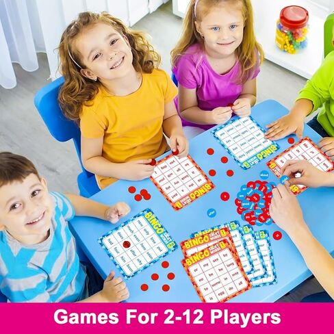 OUNENO Sight Word Bingo Game Cards, 120 Sight Words Level 1and 2 Learn to Read Vocabulary Dolch's Fry's Words Lists for Classroom Home Game in Saudi Arabia
