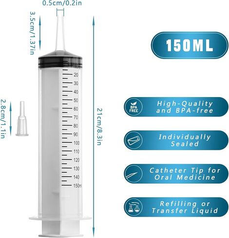 60ml Syringe with Cap, Syringes without Needle for Liquid, Scientific Labs, Measurement, Pet Feeding ,Ink Refilling ,Oil or Glue Applicator (3 Pack) in Saudi Arabia