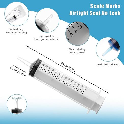 60ml Syringe with Cap, Syringes without Needle for Liquid, Scientific Labs, Measurement, Pet Feeding ,Ink Refilling ,Oil or Glue Applicator (3 Pack) in Saudi Arabia