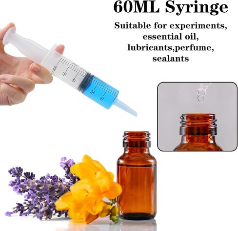 60ml Syringe with Cap, Syringes without Needle for Liquid, Scientific Labs, Measurement, Pet Feeding ,Ink Refilling ,Oil or Glue Applicator (3 Pack) in Saudi Arabia