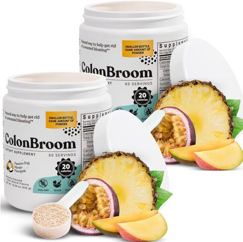 مسحوق قشر سيلليوم من كولونبروم (فواكه استوائية، 120 حصة) - تطهير القولون لتخفيف الانتفاخ وصحة الأمعاء - مشروب مسحوق ألياف مكنسة القولون - مكمل مسحوق ألياف نباتي وخالي من الغلوتين in Kuwait