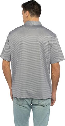 Vantage Apparel Men's College Moisture Wicking Premium Stretch Fit Striped Polo in Saudi Arabia