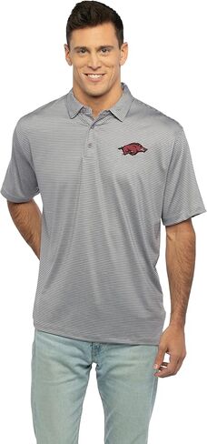 Vantage Apparel Men's College Moisture Wicking Premium Stretch Fit Striped Polo in Saudi Arabia