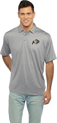 Vantage Apparel Men's College Moisture Wicking Premium Stretch Fit Striped Polo in Saudi Arabia