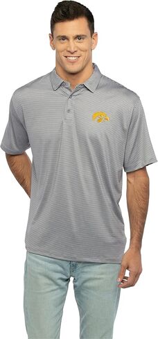 Vantage Apparel Men's College Moisture Wicking Premium Stretch Fit Striped Polo in Saudi Arabia