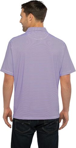 Vantage Apparel Men's College Moisture Wicking Premium Stretch Fit Striped Polo in Saudi Arabia