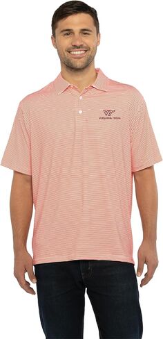 Vantage Apparel Men's College Moisture Wicking Premium Stretch Fit Striped Polo in Saudi Arabia
