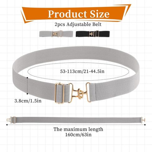 Prasacco 2 Pcs Elastic Equestrian Belt for Women, 1.5 Inch Hourse Riding Belts Adjustable Surcingle Buckle Stretchable Metal Buckle Belt Horse Riding Equipment for Horseback Riding Equestrian Sports in Saudi Arabia