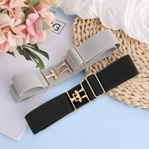 Prasacco 2 Pcs Elastic Equestrian Belt for Women, 1.5 Inch Hourse Riding Belts Adjustable Surcingle Buckle Stretchable Metal Buckle Belt Horse Riding Equipment for Horseback Riding Equestrian Sports in Saudi Arabia