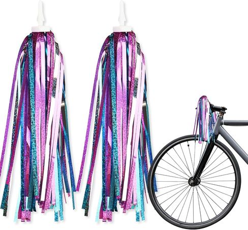 Rainbow Bike Streamers Holiday Bike Handlebar Tassels Colorful Bicycle Streamer Tassels for Bicycle Ornaments in Saudi Arabia