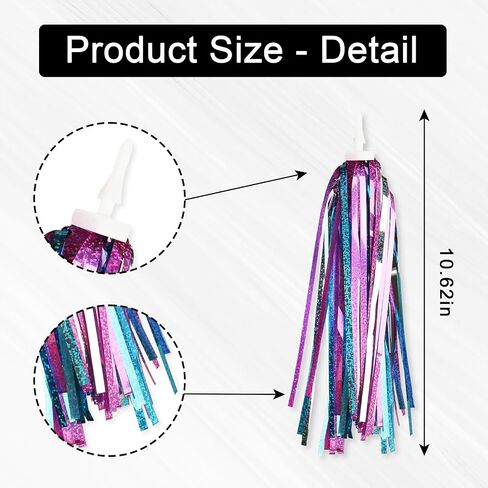 Rainbow Bike Streamers Holiday Bike Handlebar Tassels Colorful Bicycle Streamer Tassels for Bicycle Ornaments in Saudi Arabia