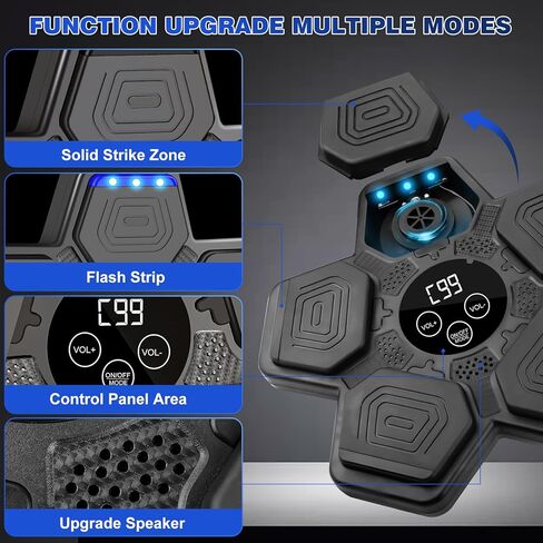 آلة ملاكمة موسيقية للنساء المراهقات والأطفال، معدات ملاكمة بلوتوث ذكية مع قفازات ملاكمة، آلة ملاكمة إلكترونية مثبتة على الحائط للتمرين في صالة الألعاب الرياضية المنزلية في الداخل in Kuwait