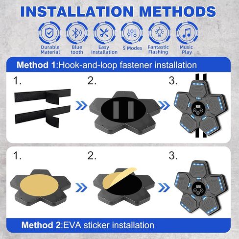 آلة ملاكمة موسيقية للنساء المراهقات والأطفال، معدات ملاكمة بلوتوث ذكية مع قفازات ملاكمة، آلة ملاكمة إلكترونية مثبتة على الحائط للتمرين في صالة الألعاب الرياضية المنزلية في الداخل in Kuwait